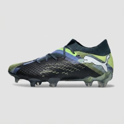 chuteira puma future 8 ultimate fg re charge azul/verde/preto.