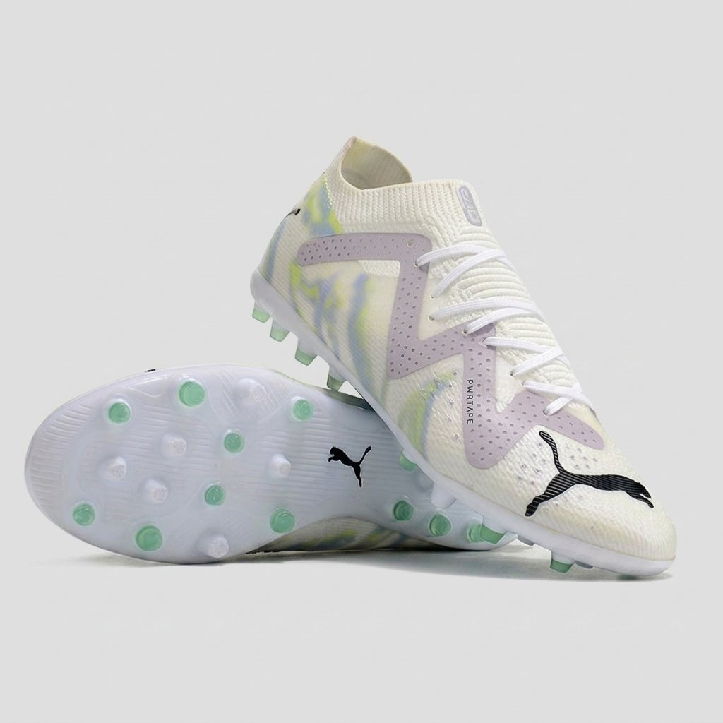 chuteira puma future 8 ultimate mg off‑white / lilás / amarelo chuteira puma future 8 ultimate mg off‑white / lilás / amarelo