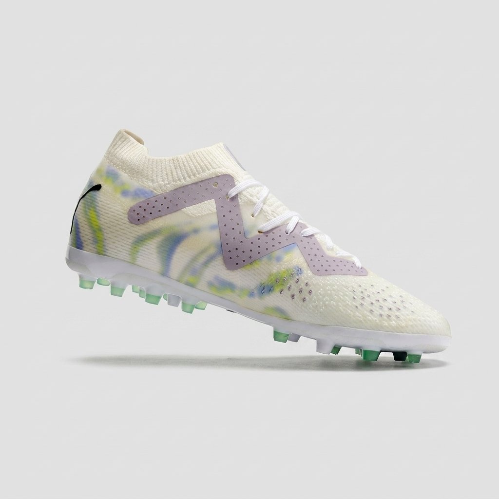 chuteira puma future 8 ultimate mg off‑white / lilás / amarelo chuteira puma future 8 ultimate mg off‑white / lilás / amarelo
