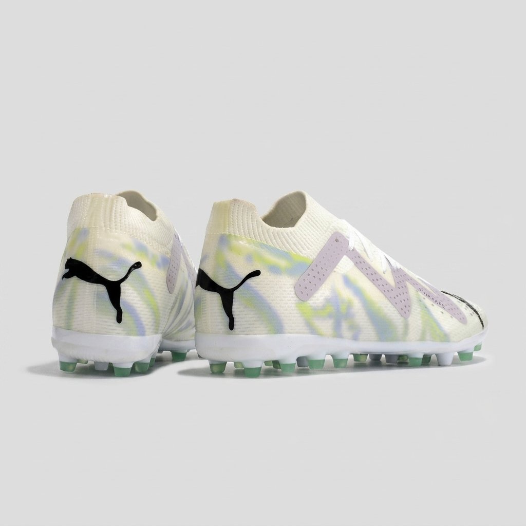 chuteira puma future 8 ultimate mg off‑white / lilás / amarelo chuteira puma future 8 ultimate mg off‑white / lilás / amarelo